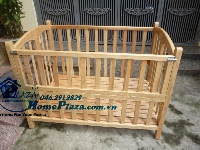 Giường cũi trẻ em gỗ sồi Mỹ tự nhiên cao cấp m2x80
